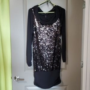APART black sequin long sleeve dress 4